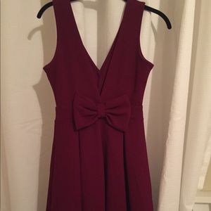 Red bow back dress